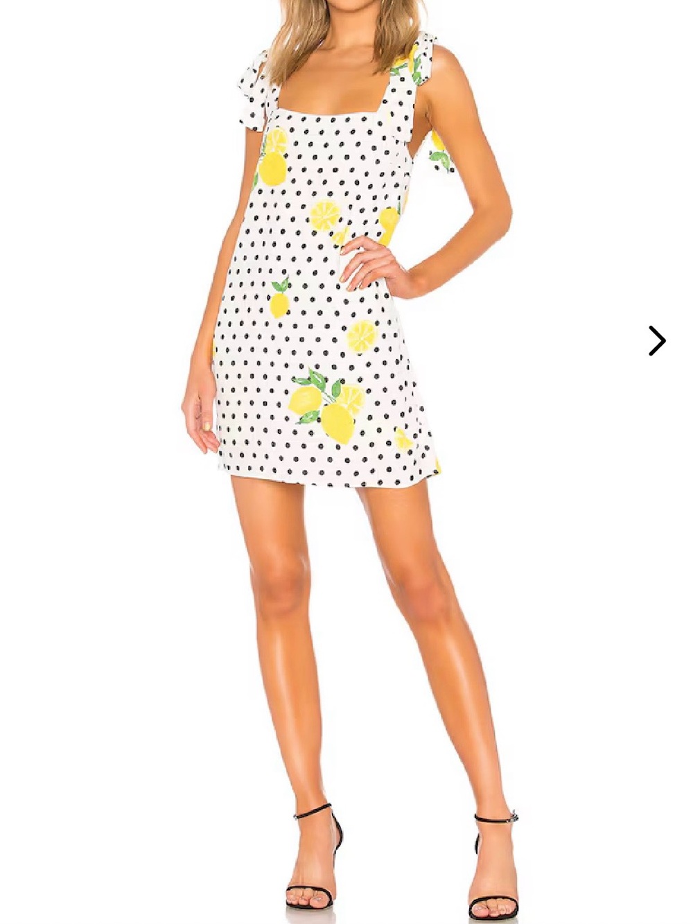 Lovers + Friends Jen Mini Dress Lemon Polka Dot Women’s size M Summer Wedding